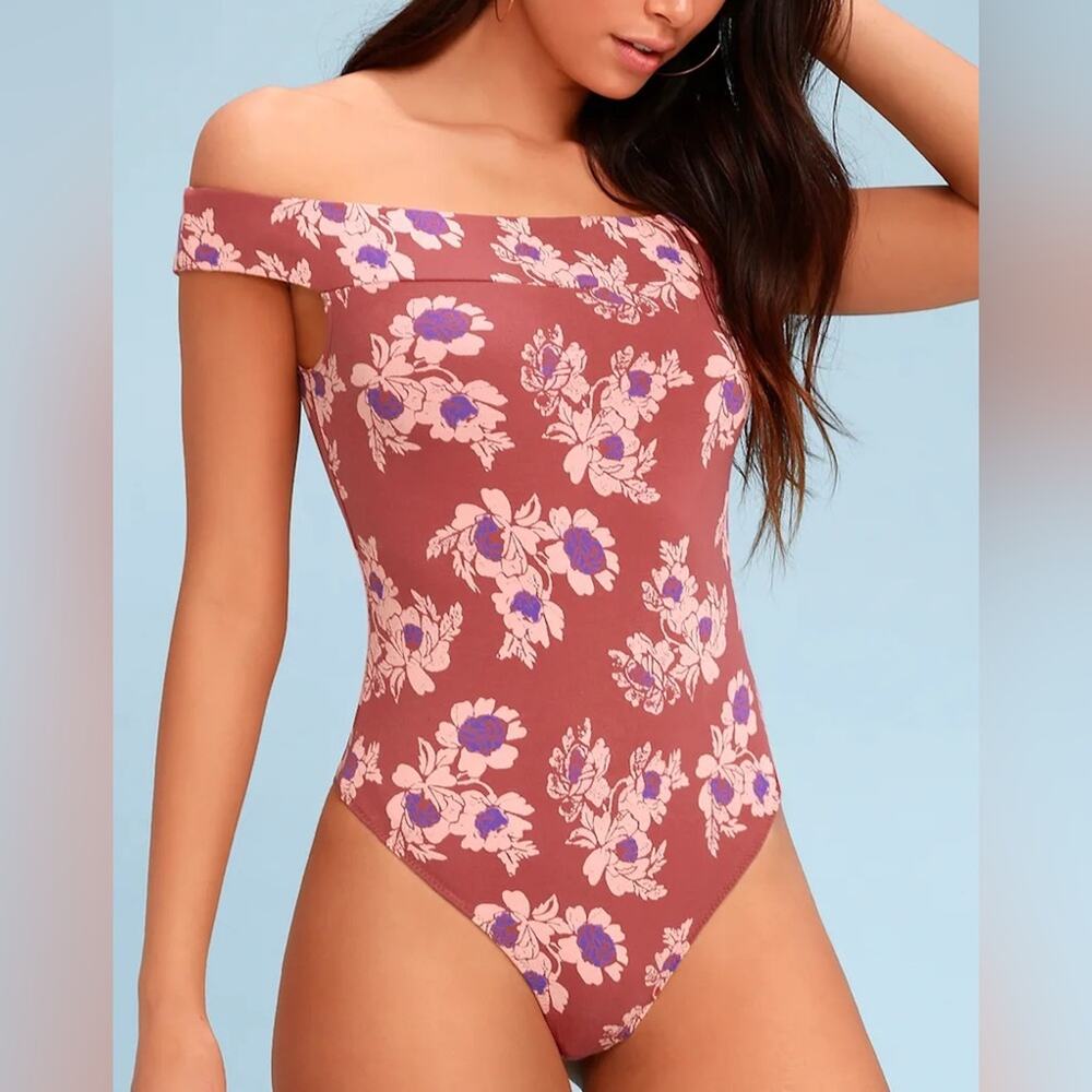 Intimately Free People So Much Floral Print Off The Shoulder Bodysuit Size XS